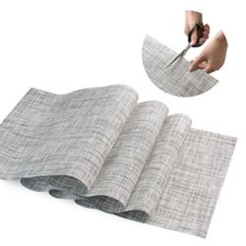 Table Runner Damask Circle Linen Centre Topper Ornament  30 x 100 cm sage indian satin table runners luxury