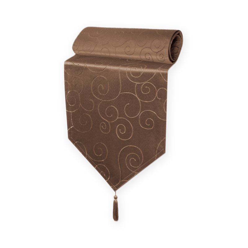 Table Runner Damask Circle Linen Centre Topper Ornament  30 x 100 cm sage indian satin table runners luxury
