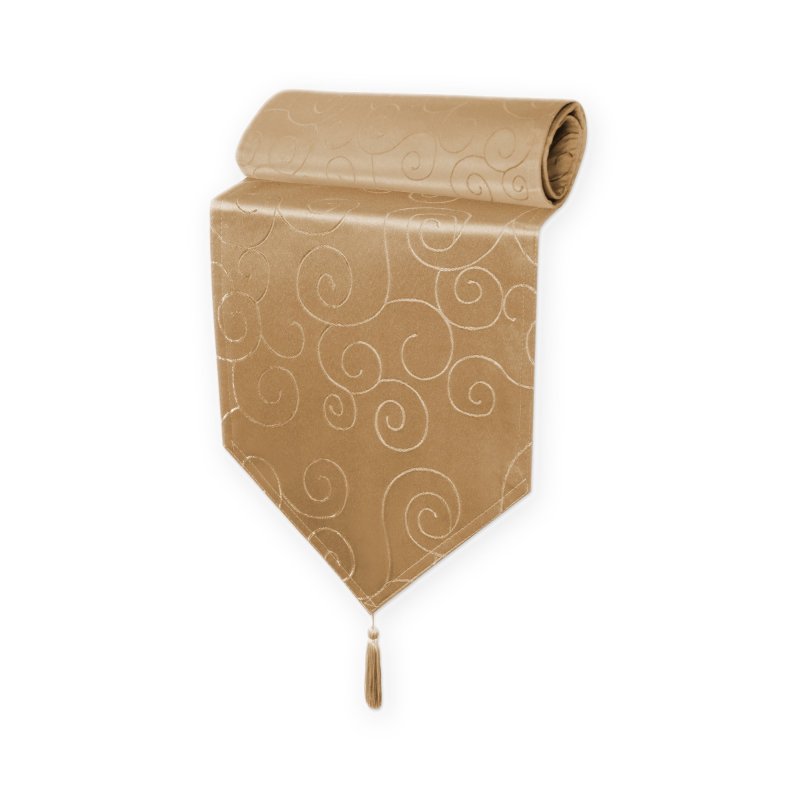 Table Runner Damask Circle Linen Centre Topper Ornament  30 x 100 cm sage indian satin table runners luxury