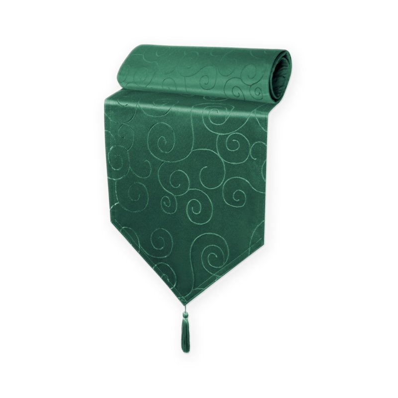 Table Runner Damask Circle Linen Centre Topper Ornament  30 x 100 cm sage indian satin table runners luxury
