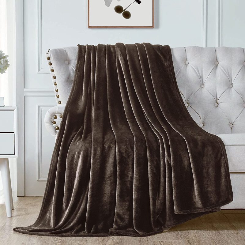 Dark Brown Color Velvet Warm Blanket For Living Room Bed Flannel Winter  Blanket/