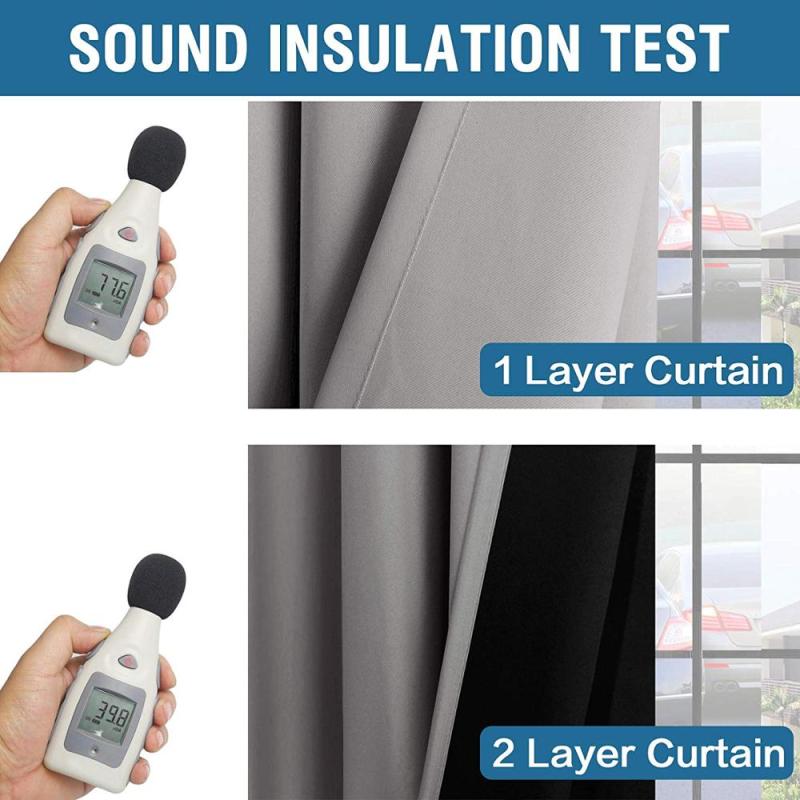 Cheap Soild 84 Inches Double Layer Thermal Insulated Lined grey 100% polyester Blackout curtains for room windows Hotel Bedroom