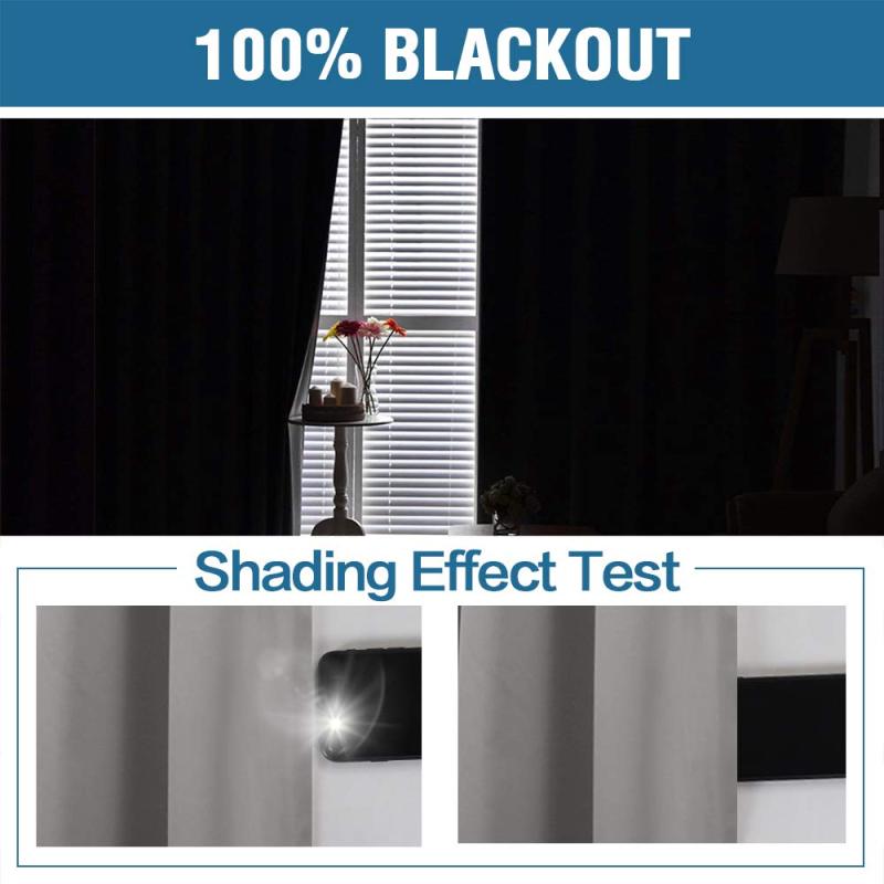 Cheap Soild 84 Inches Double Layer Thermal Insulated Lined grey 100% polyester Blackout curtains for room windows Hotel Bedroom