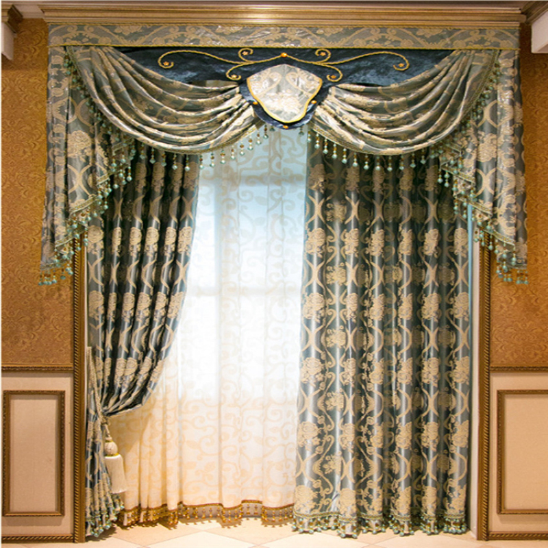 Tende Classiche Di Lusso, Blackout Jacquard Curtains With Valance Designs/