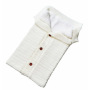 Newborn Baby Knitting Wool Crochet Sleeping Bag Button Swaddle Wrap Swaddling Blanket/