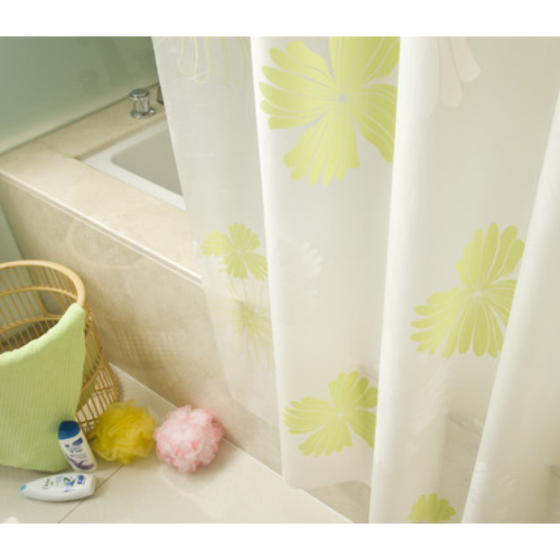 Bathroom Shower Curtain Tarpaulin Set, Bathroom Thickened Mildew Curtain Free Punching Shower Partition/