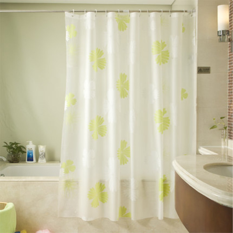 Bathroom Shower Curtain Tarpaulin Set, Bathroom Thickened Mildew Curtain Free Punching Shower Partition/