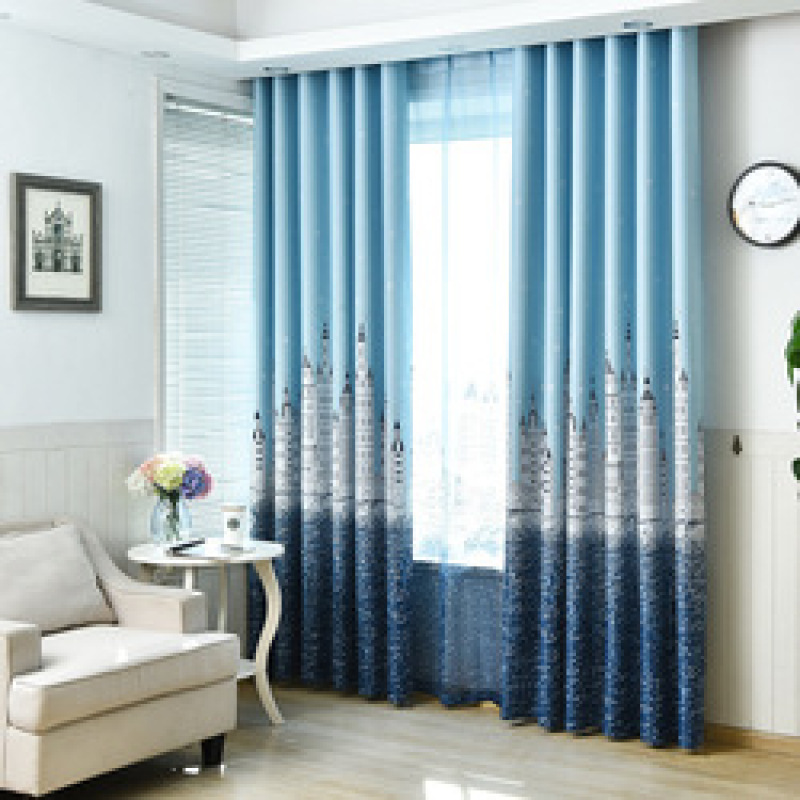 China Luxury Curtains Designs Printed Curtain For kids, Online Sale Used Bedroom Curtain Panel/