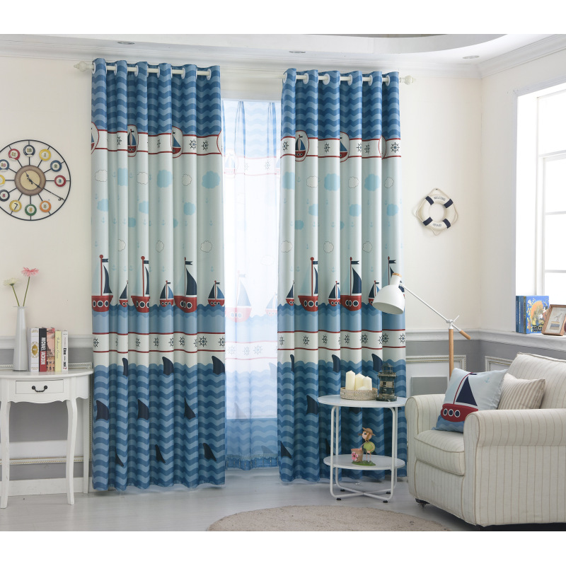 China Luxury Curtains Designs Printed Curtain For kids, Online Sale Used Bedroom Curtain Panel/
