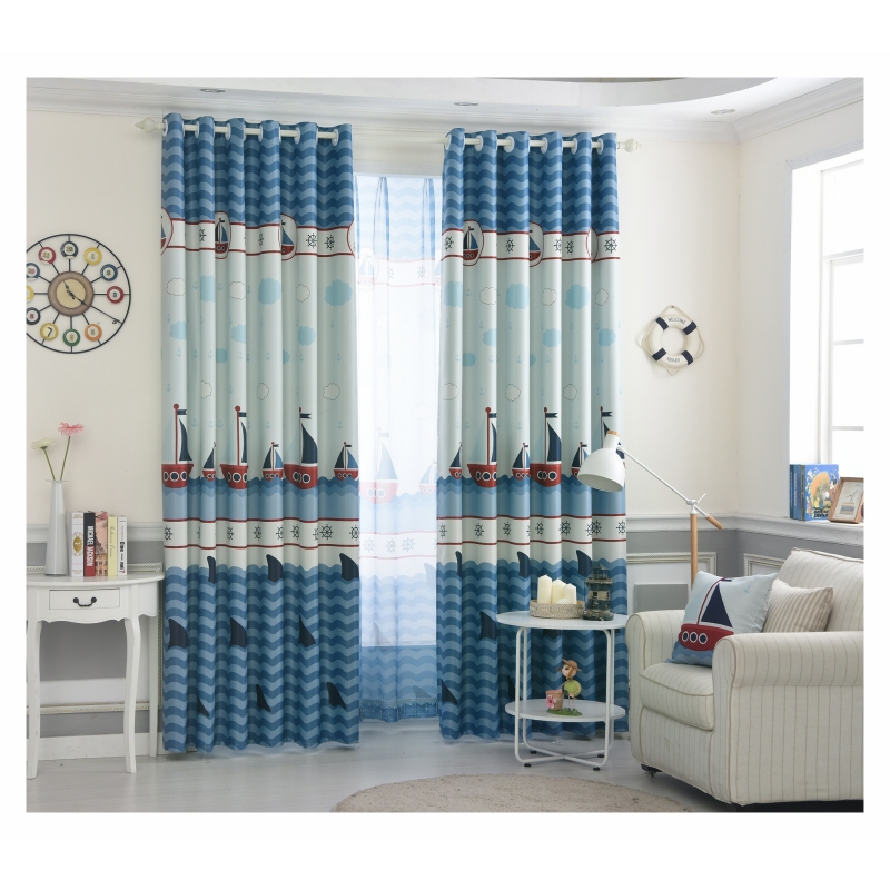 China Luxury Curtains Designs Printed Curtain For kids, Online Sale Used Bedroom Curtain Panel/