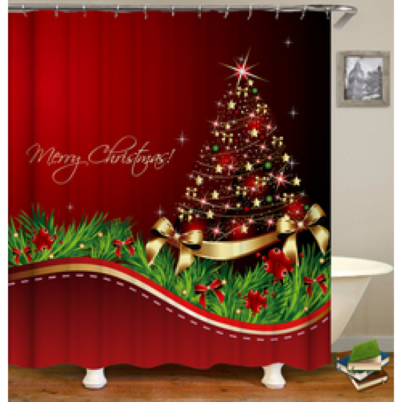 Drop Shipping Great Merry Christmas Designs Shower  Curtain Waterproof Shower Curtain/