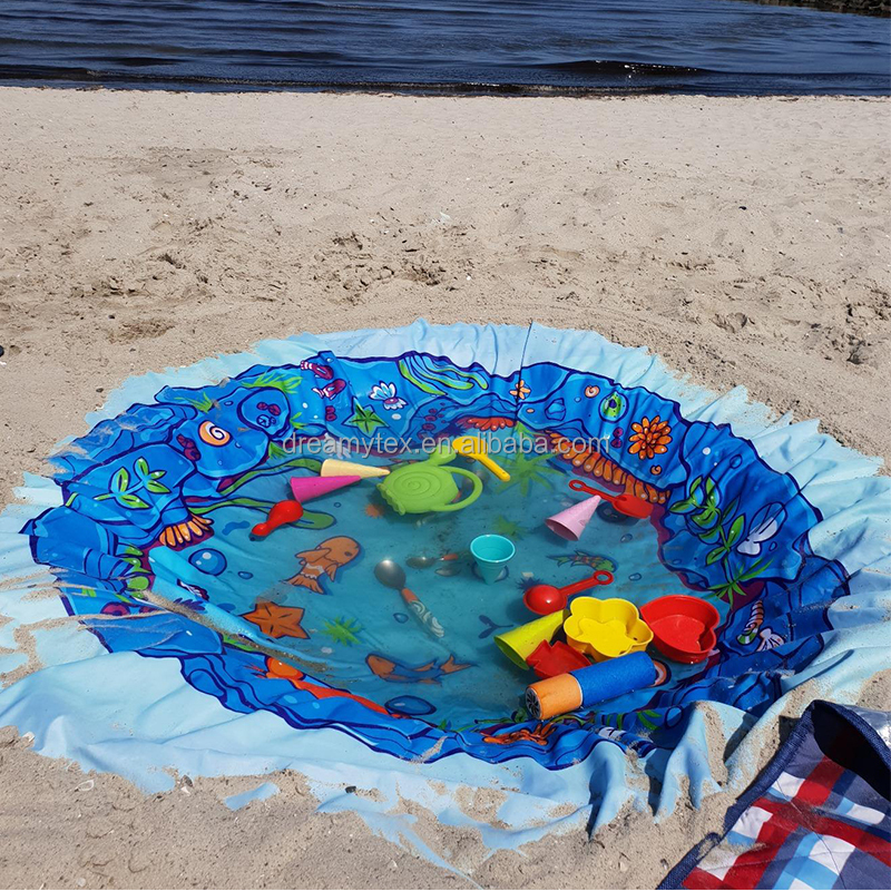 Amazon Custom Beach Pool Blanket with Travel Bag for Kids,Hot Children Out Picnic Cartoon Beach Paddling Pool Blanket