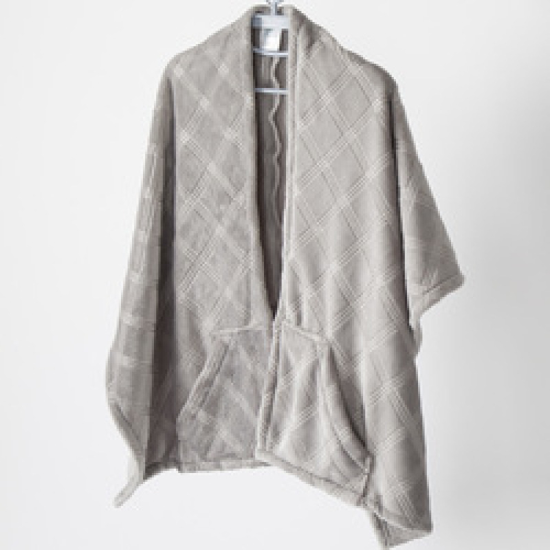 Flannel shawl blanket dark grain solid color cool office blanket nap air conditioning recreational  Cape blanket /