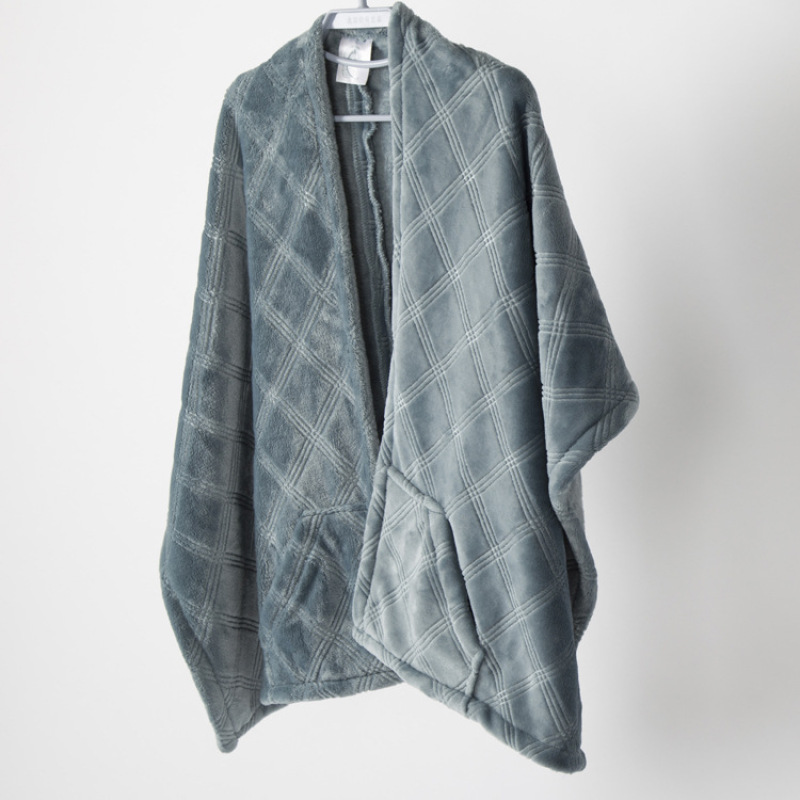 Flannel shawl blanket dark grain solid color cool office blanket nap air conditioning recreational  Cape blanket /