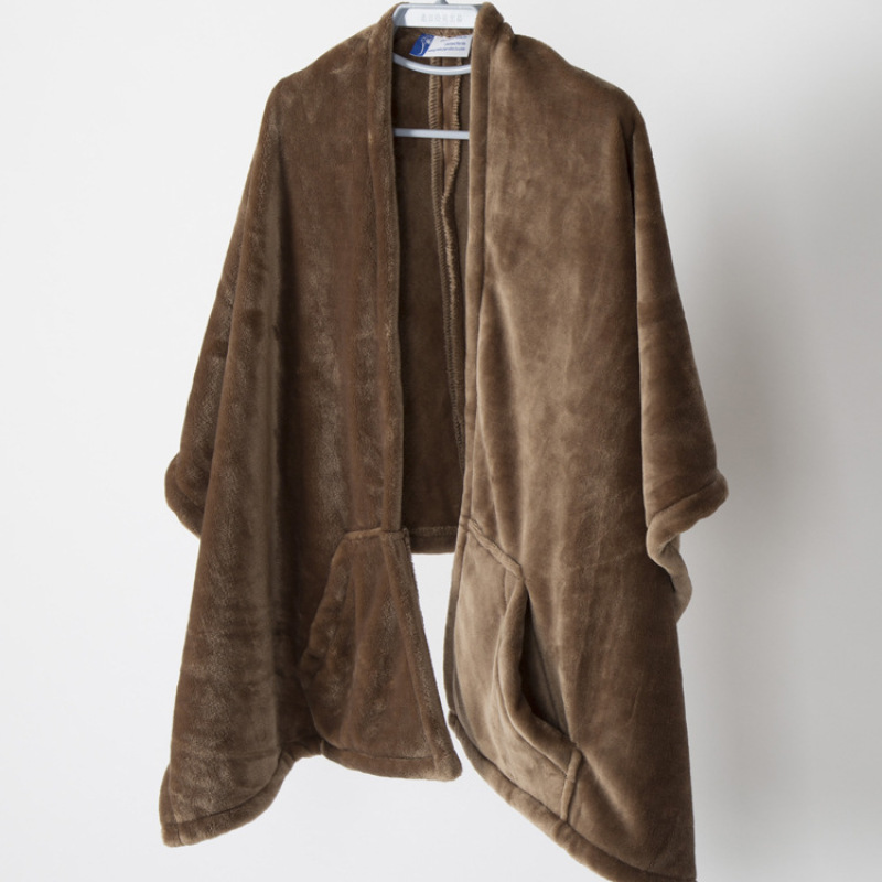 Flannel shawl blanket dark grain solid color cool office blanket nap air conditioning recreational  Cape blanket /