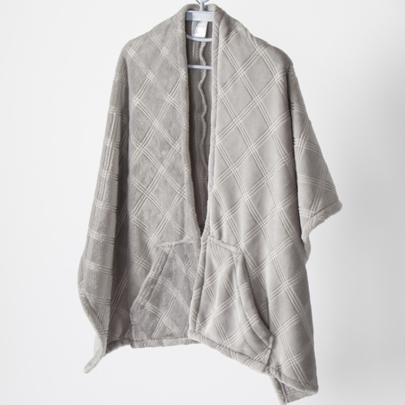 Flannel shawl blanket dark grain solid color cool office blanket nap air conditioning recreational  Cape blanket /