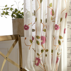 China Suppliers Living Room Sheer Curtains,For Home Door Turkish Curtains Floral Embroidery Curtains#