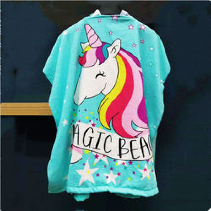 Cartoon Printing Microfiber Poncho Kids' Towels,Swim Beach Towel,  Hooded Bath Towel#