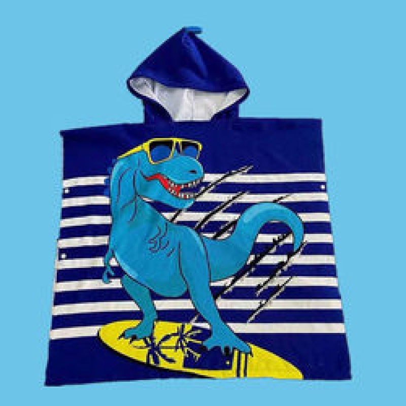 Cartoon Printing Microfiber Poncho Kids' Towels,Swim Beach Towel,  Hooded Bath Towel#