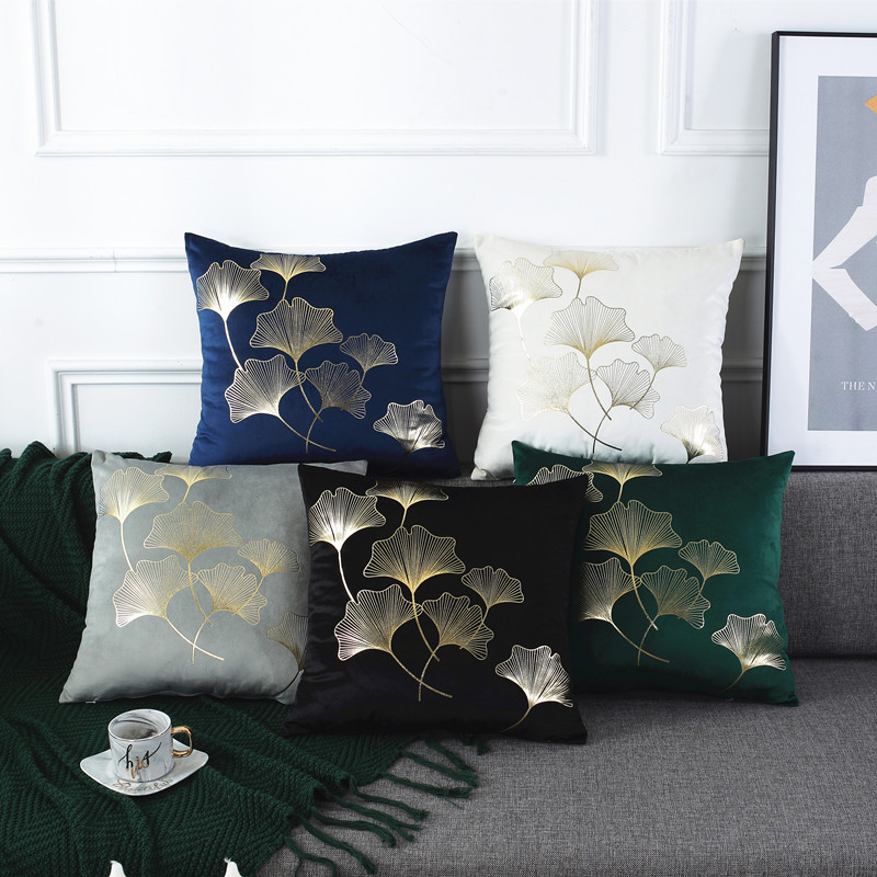 Velvet Personalized Bronzing Pillow Cover, Outdoor Fabric Painting Designs Cushion Cover/