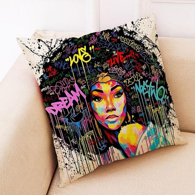 American Style African Black Woman Cushion Cover 65X65, Custom Outdoor Cushion/