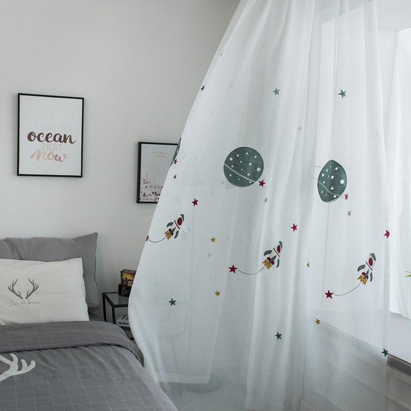 Super Soft  Nazil Curtains , Cheap Kids Beroomd Curtain Embroidery Sheer/