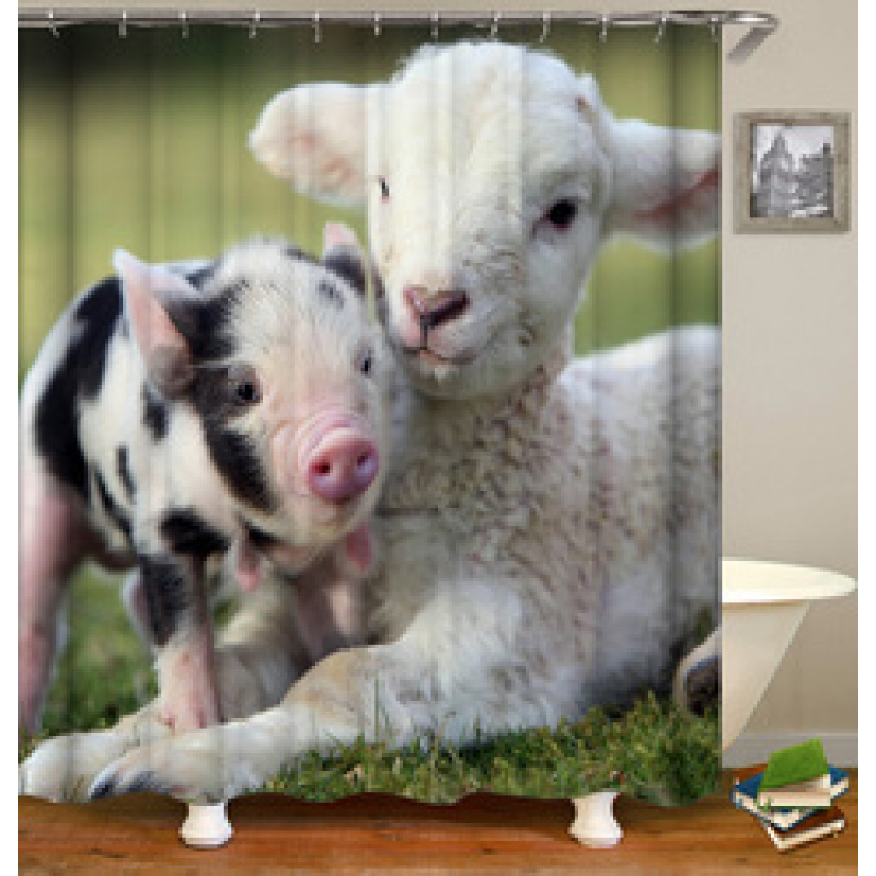 2021 Popular Waterproof Fabric,3D Print Deco Animal Style Bathroom Curtain, 180*180cm Size Customized Design Shower Curtain#