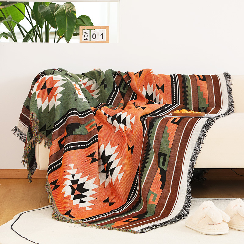 Sofa Blanket Two-sided American Sofa Towel Country Carpet Peacock Tablecloth Chair Full Coverage Dust proof Cloth Decoration