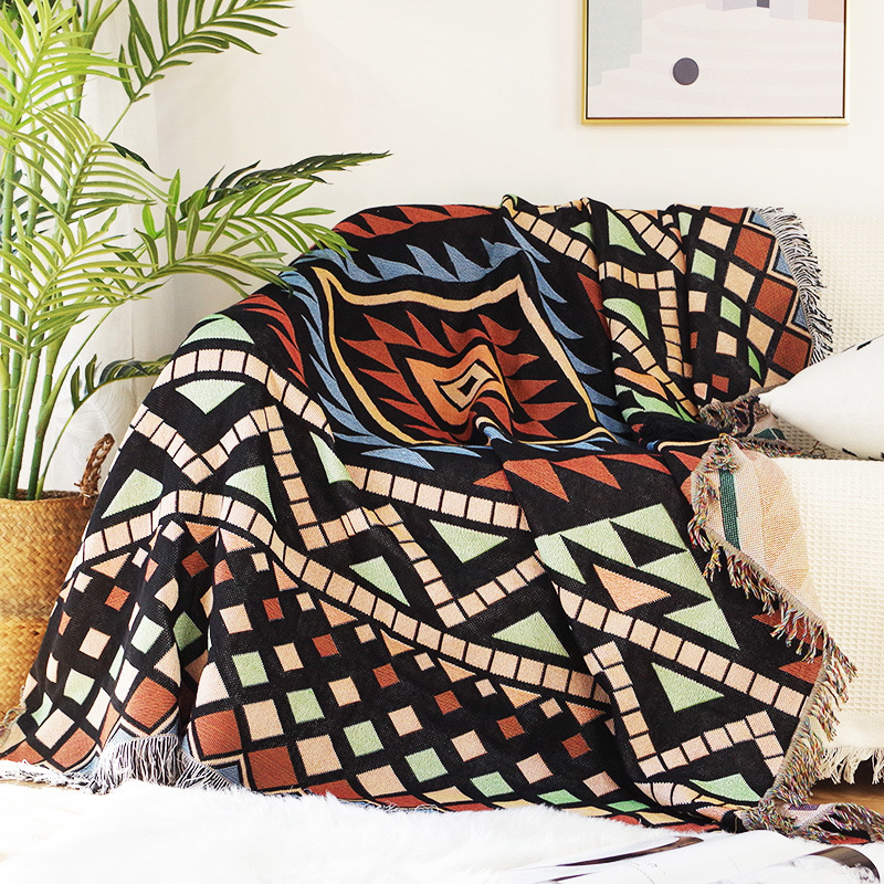 Sofa Blanket Two-sided American Sofa Towel Country Carpet Peacock Tablecloth Chair Full Coverage Dust proof Cloth Decoration