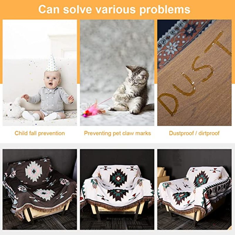 Sofa Blanket Two-sided American Sofa Towel Country Carpet Peacock Tablecloth Chair Full Coverage Dust proof Cloth Decoration