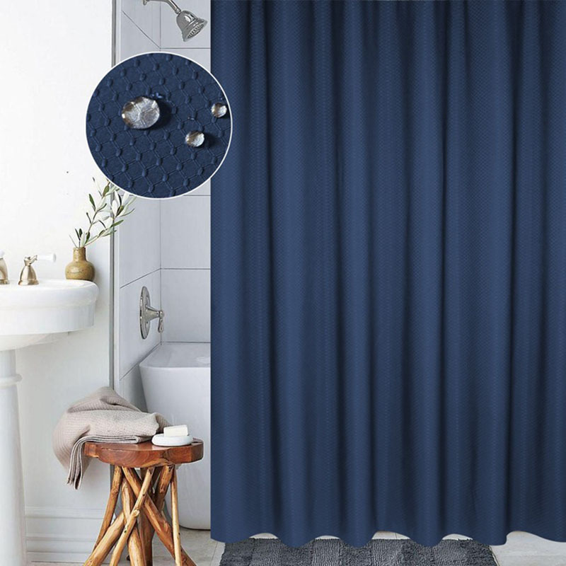 luxury waffle fabric waterproof shower curtain for bathroom