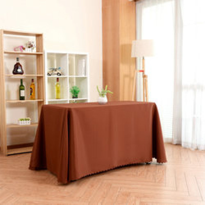 Hot Selling Custom Logo 100% Polyester Decorative Dust-proof purple Rectangle Solid Tablecloth For Wedding Banquet Hotel