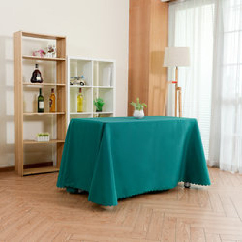 Hot Selling Custom Logo 100% Polyester Decorative Dust-proof purple Rectangle Solid Tablecloth For Wedding Banquet Hotel