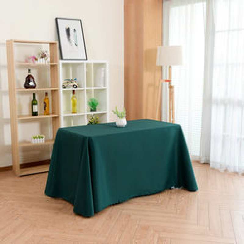 Hot Selling Custom Logo 100% Polyester Decorative Dust-proof purple Rectangle Solid Tablecloth For Wedding Banquet Hotel