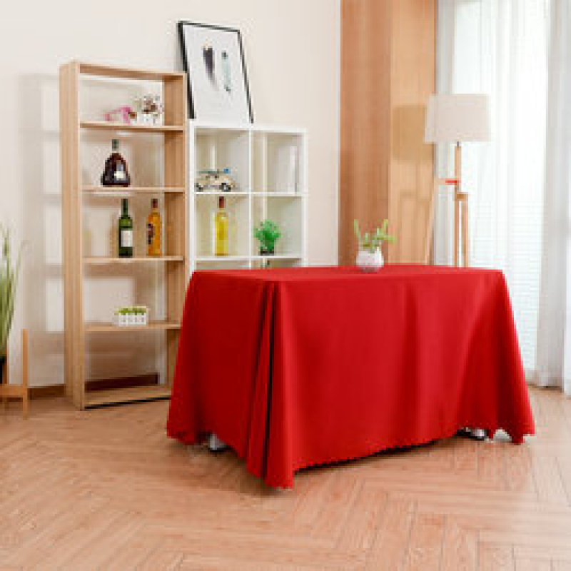 Hot Selling Custom Logo 100% Polyester Decorative Dust-proof purple Rectangle Solid Tablecloth For Wedding Banquet Hotel