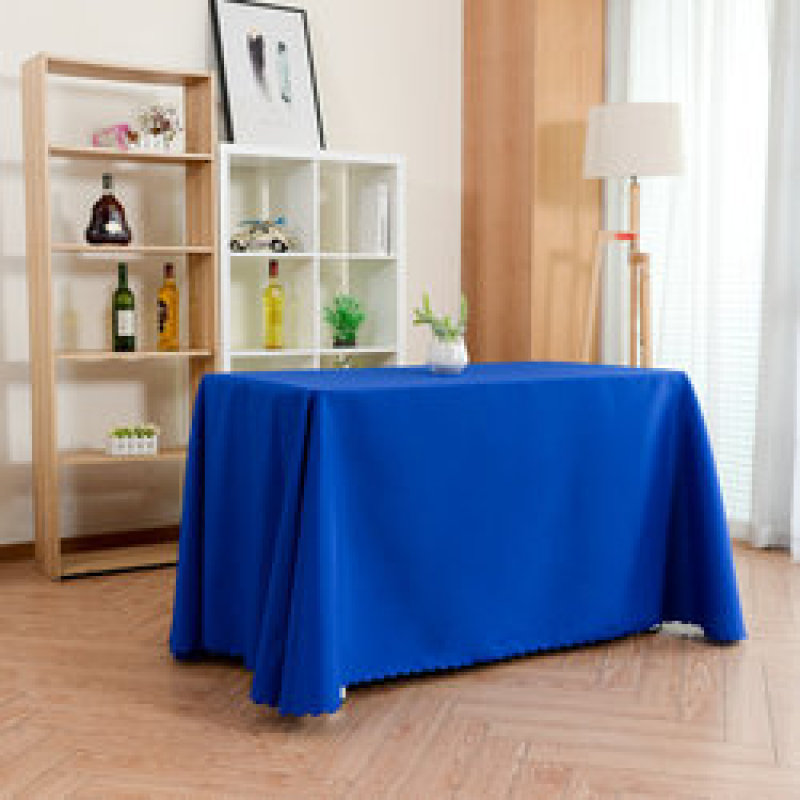 Hot Selling Custom Logo 100% Polyester Decorative Dust-proof purple Rectangle Solid Tablecloth For Wedding Banquet Hotel