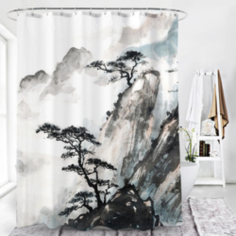 Home Goods Vintage Water Proof Shower Curtain Fabric Better Design 100% Polyester Shower Curtain Print