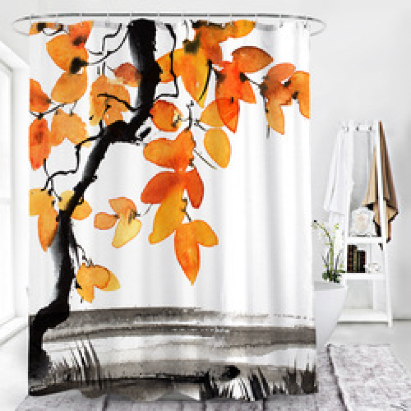 Home Goods Vintage Water Proof Shower Curtain Fabric Better Design 100% Polyester Shower Curtain Print