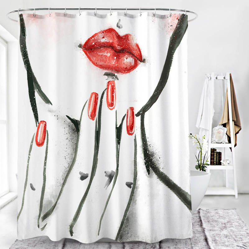 Home Goods Vintage Water Proof Shower Curtain Fabric Better Design 100% Polyester Shower Curtain Print