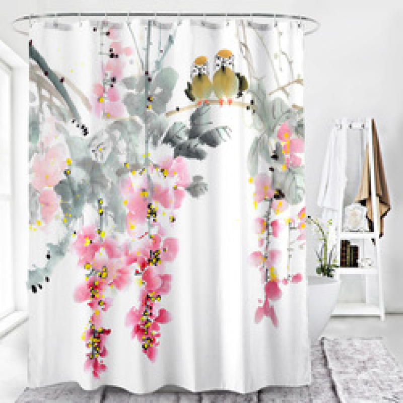 Home Goods Vintage Water Proof Shower Curtain Fabric Better Design 100% Polyester Shower Curtain Print