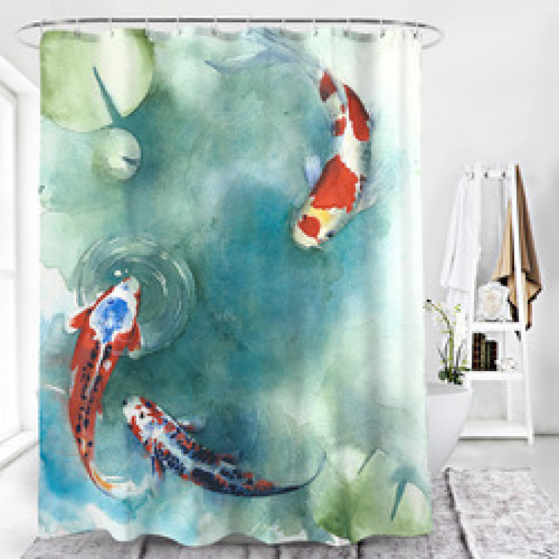 Home Goods Vintage Water Proof Shower Curtain Fabric Better Design 100% Polyester Shower Curtain Print