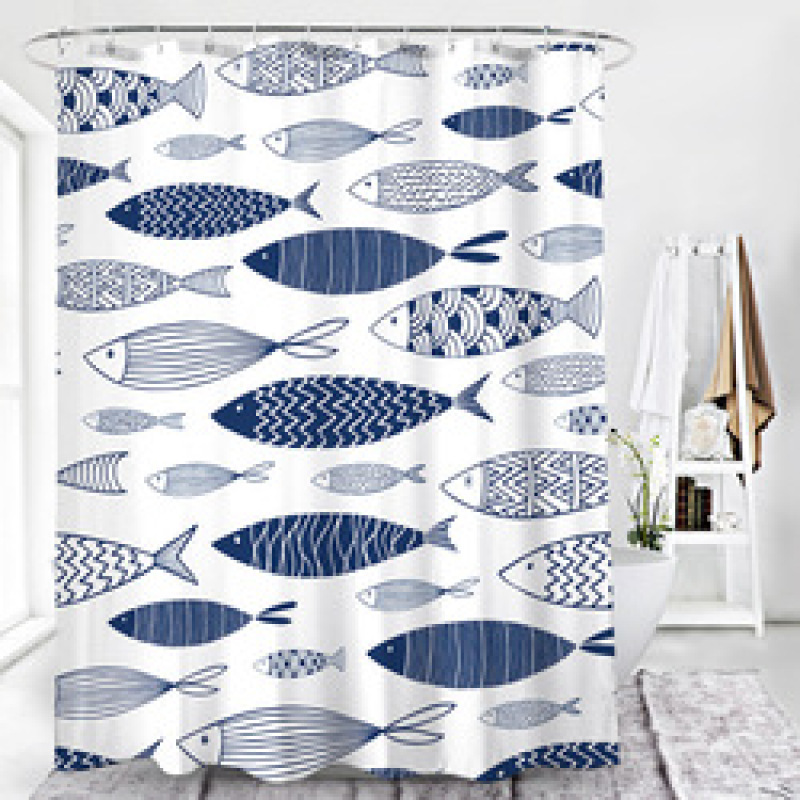 Home Goods Vintage Water Proof Shower Curtain Fabric Better Design 100% Polyester Shower Curtain Print