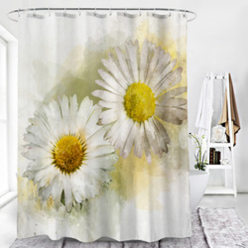 Home Goods Vintage Water Proof Shower Curtain Fabric Better Design 100% Polyester Shower Curtain Print