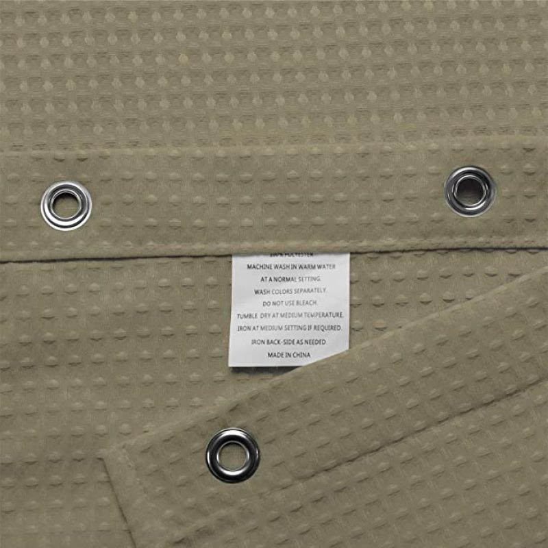 Linen Waffle Weave Bathroom 72x72 Waterproof Polyester Shower Curtain, 230gsm Heavy Duty Fabric Hotel Luxury Spa Shower Curtain/