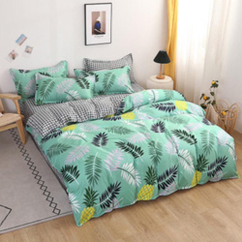 1.8m Pure Cotton Four Piece Set Autumn Winter Bed Sheet Pillow Cover Quilt Household Bedding YK/