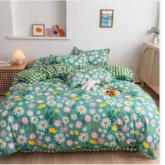 1.8m Pure Cotton Four Piece Set Autumn Winter Bed Sheet Pillow Cover Quilt Household Bedding YK/