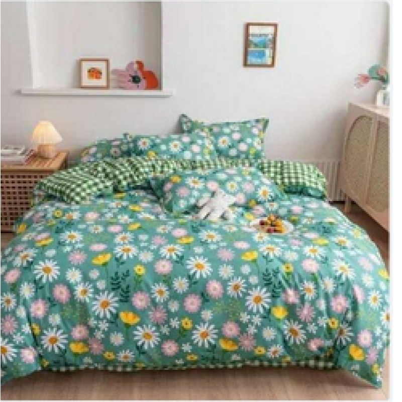 1.8m Pure Cotton Four Piece Set Autumn Winter Bed Sheet Pillow Cover Quilt Household Bedding YK/