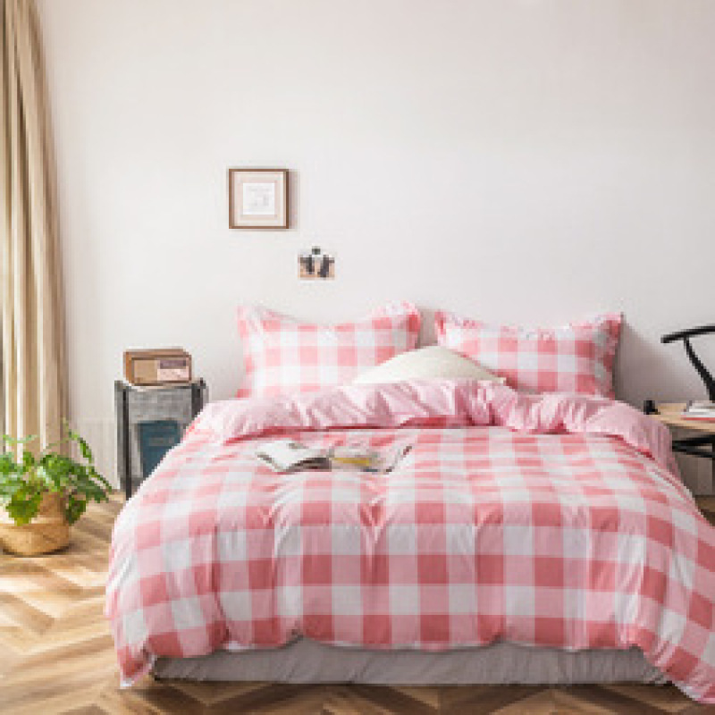 1.8m Pure Cotton Four Piece Set Autumn Winter Bed Sheet Pillow Cover Quilt Household Bedding YK/