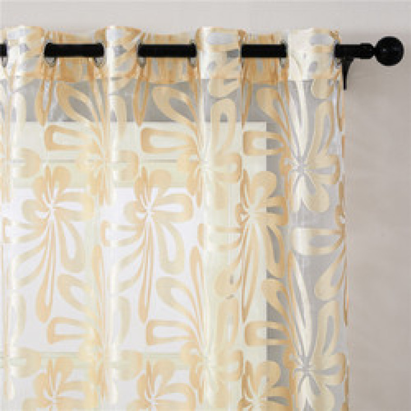 1m start wholesale punching burgundy flower glass yarn Polyester Embroidery Translucent sheer tulle curtains for living room