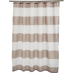Hookless Shower Curtain with Snap On Rings | Modern Black & White Geometric Design | Fast and Easy Installation
